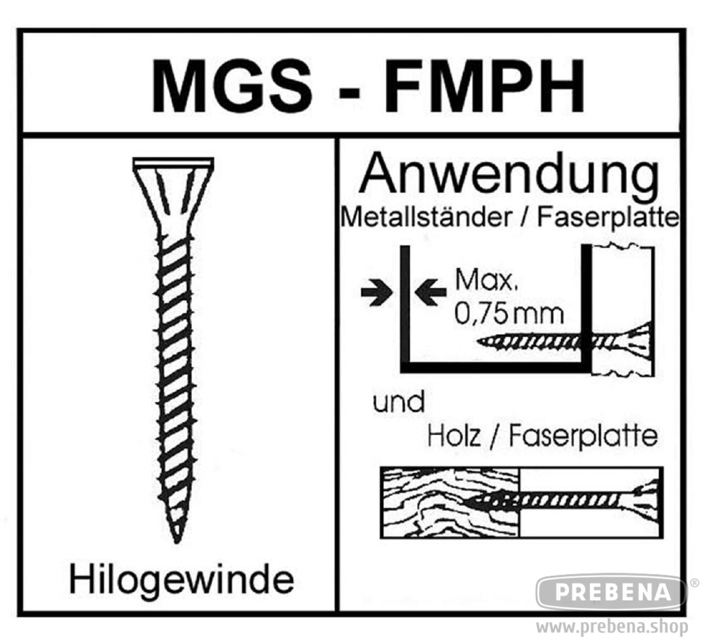 MGS4/45FMPH fiber board screws holi thread phosphate coated