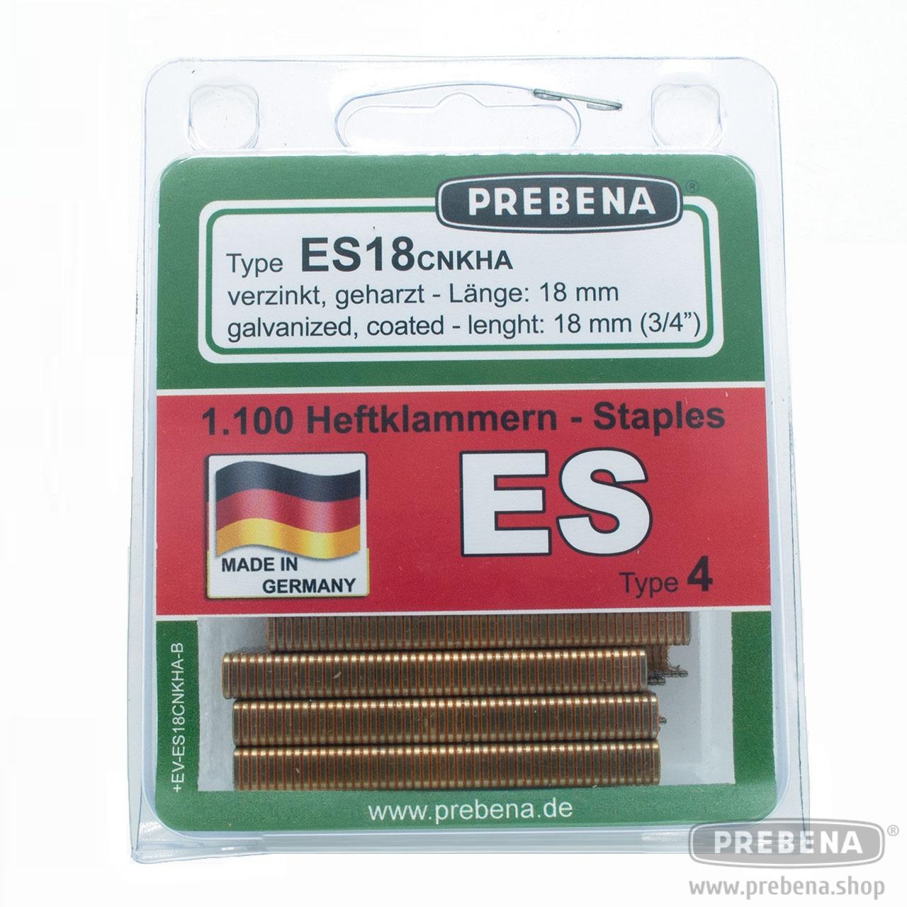 ES18CNKHA-B Heftklammern im Blister verzinkt geharzt