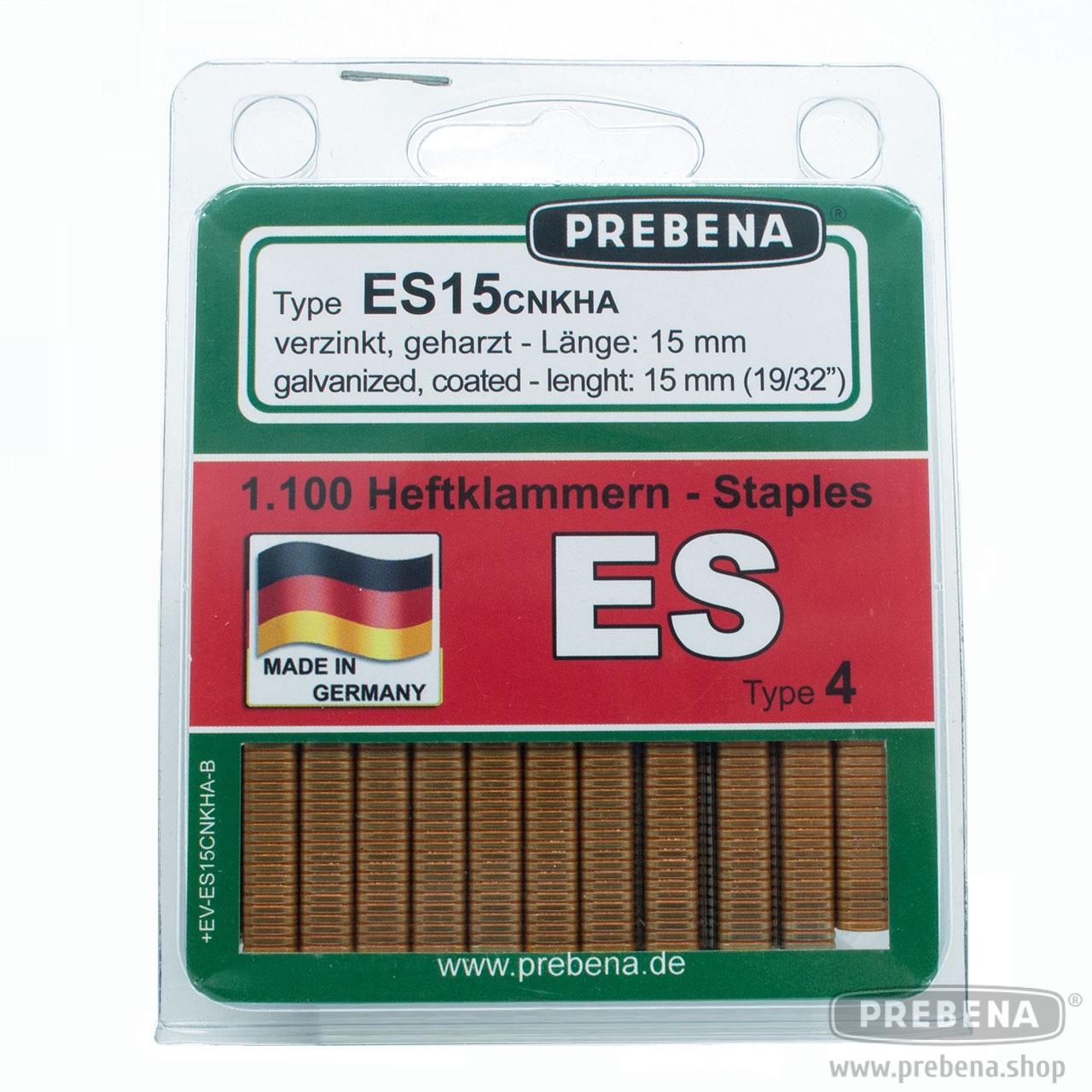 ES15CNKHA-B Heftklammern im Blister verzinkt geharzt 15mm Länge
